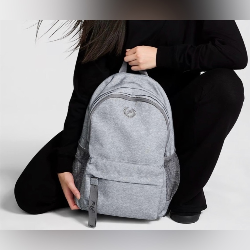PINK Victoria’s Secret Quilted School Backpack Grey